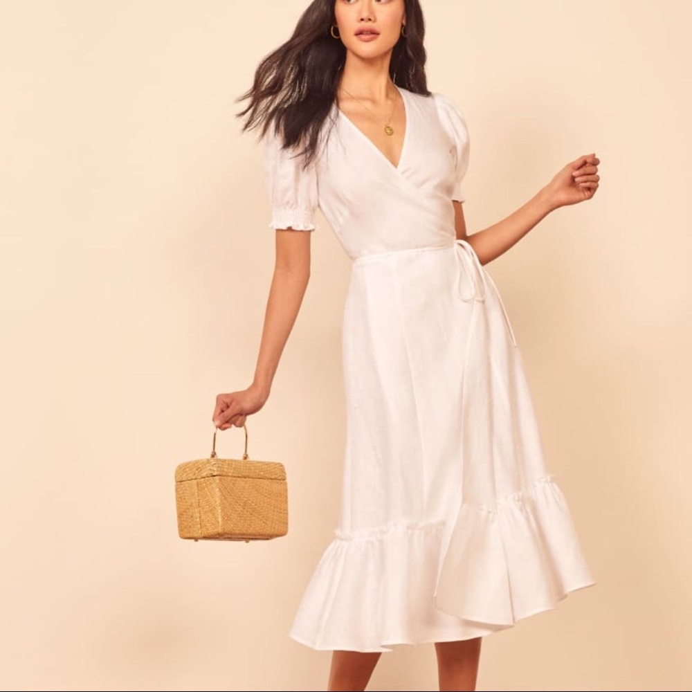 Reformation Veronika Linen Dress, XS